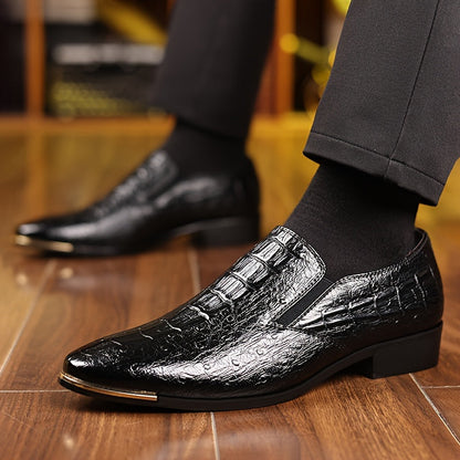 Męskie biznesowe mokasyny – eleganckie buty w szpic do biura i na uroczystości