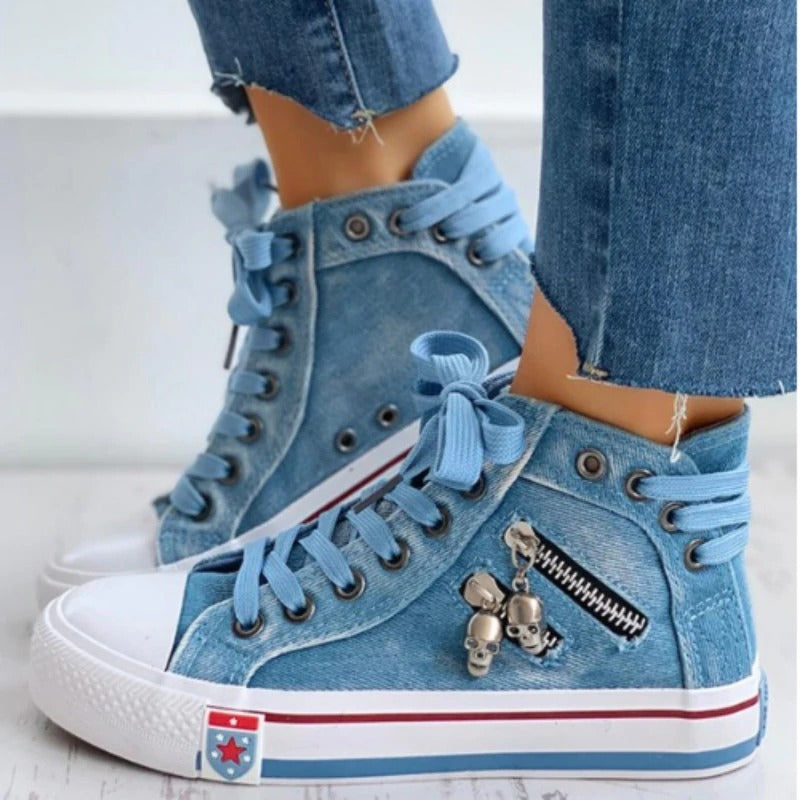 Jade – Atmungsaktive hohe Damen-Schnürschuhe in Übergrößen