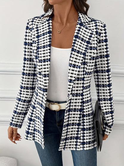 Blazer business elegante da donna con motivo pied-de-poule – Giacca elegante per ufficio e tempo libero