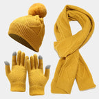 Breiset voor dames met muts, sjaal en handschoenen