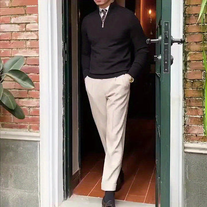 Herren Premium Pullover mit Viertelreißverschluss – Eleganter Business Casual Look