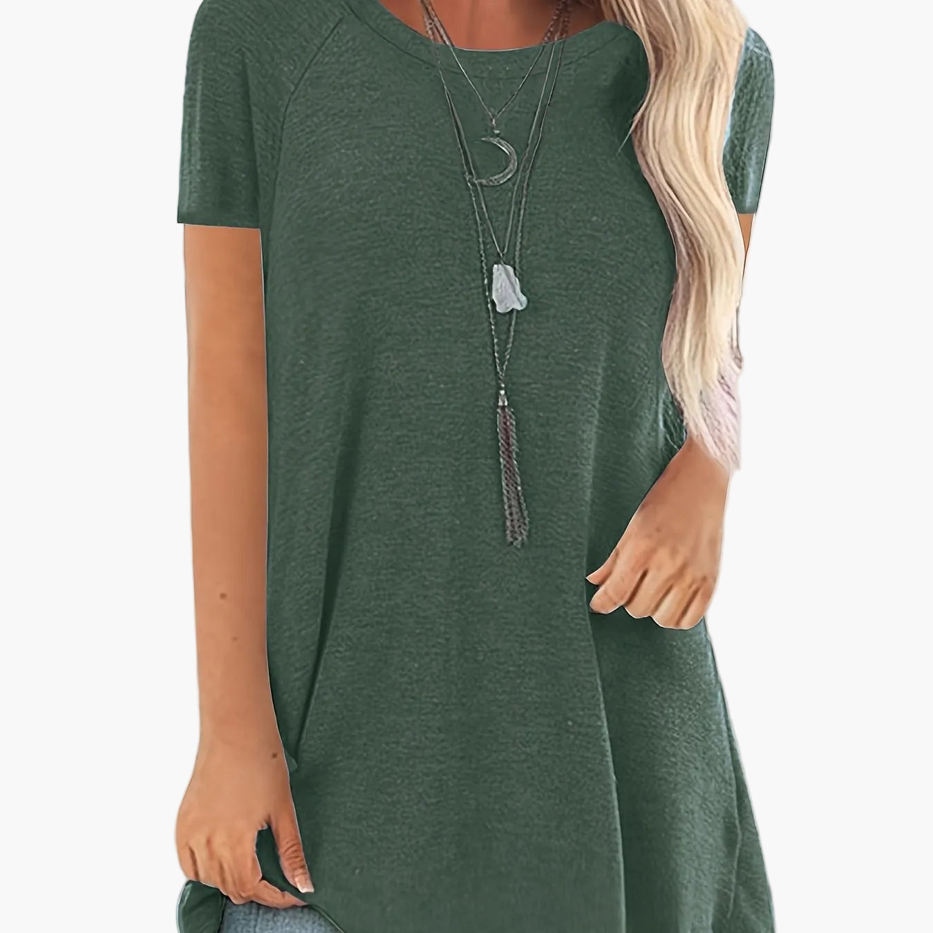 Tunica donna manica corta taglio ampio moda casual