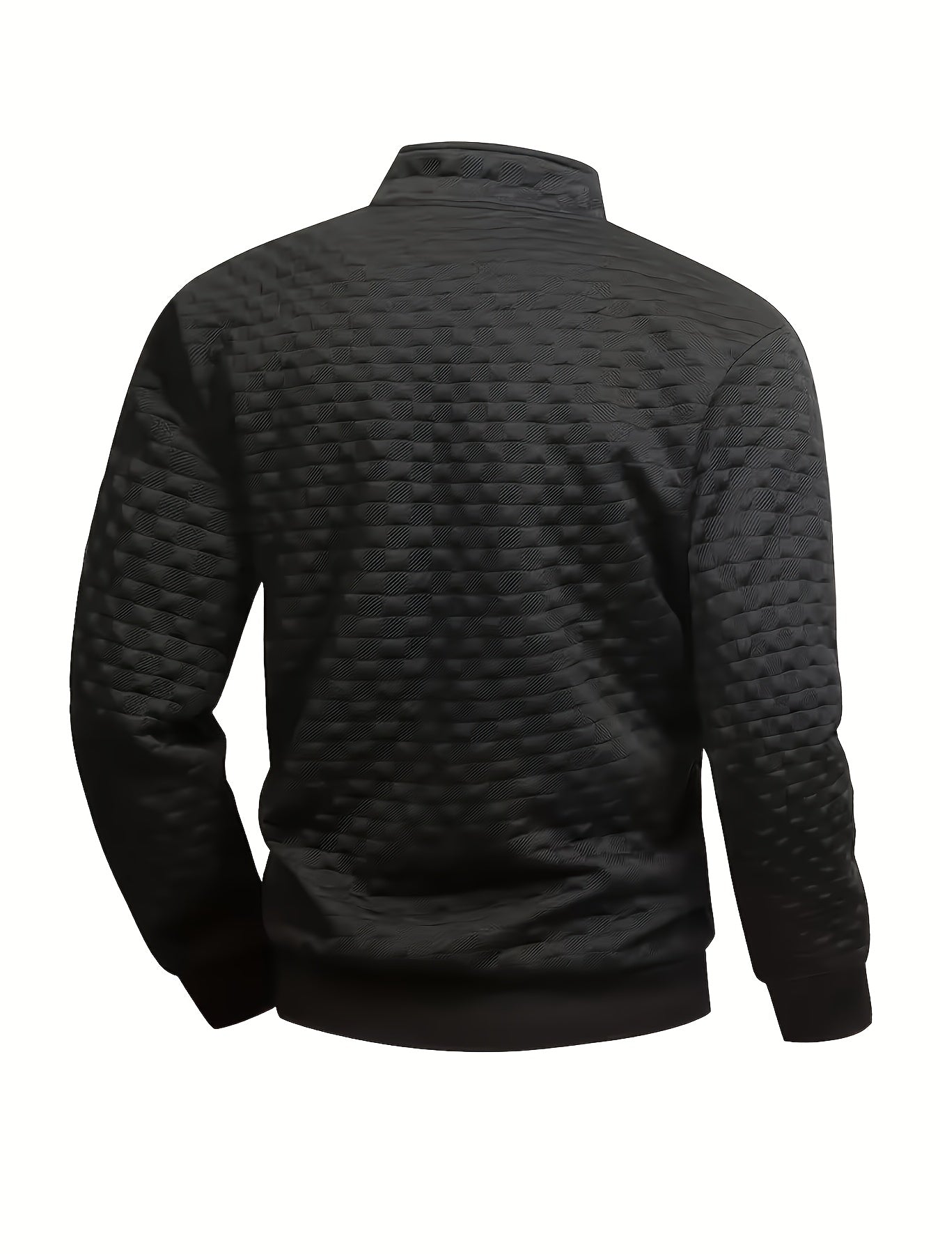 Herren Halbzipper Pullover Stehkragen Sweatshirt Gesteppter Struktur-Stoff