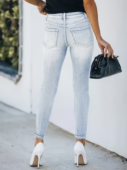 Damen High Waist Skinny Jeans im Streetstyle für Alltag und Freizeit