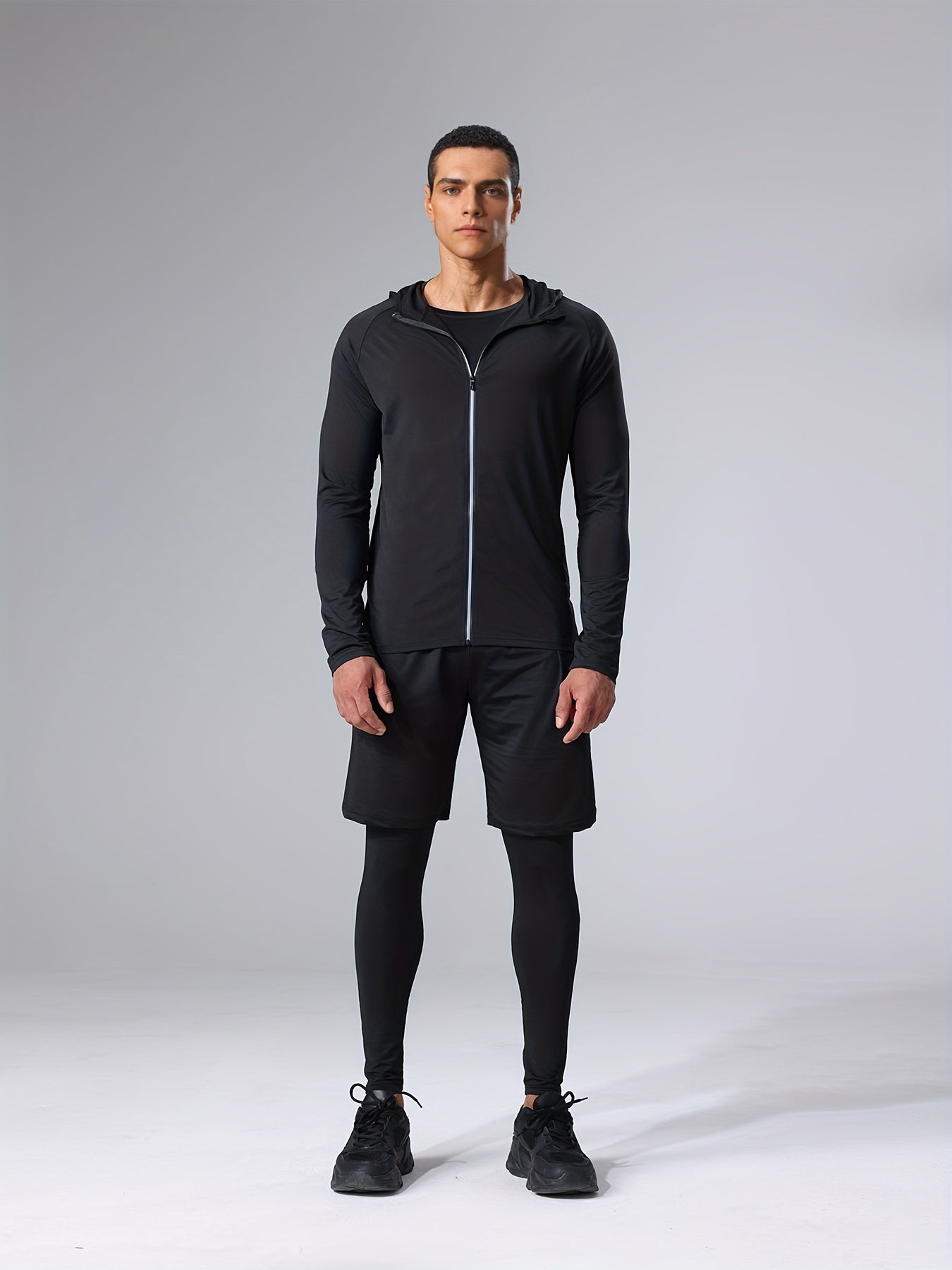 Herren Sport Kompressions-Trainingsanzug Set – 5-teiliges Fitness & Lauf Outfit – Modernes Trainingsset für Workout & Outdoor