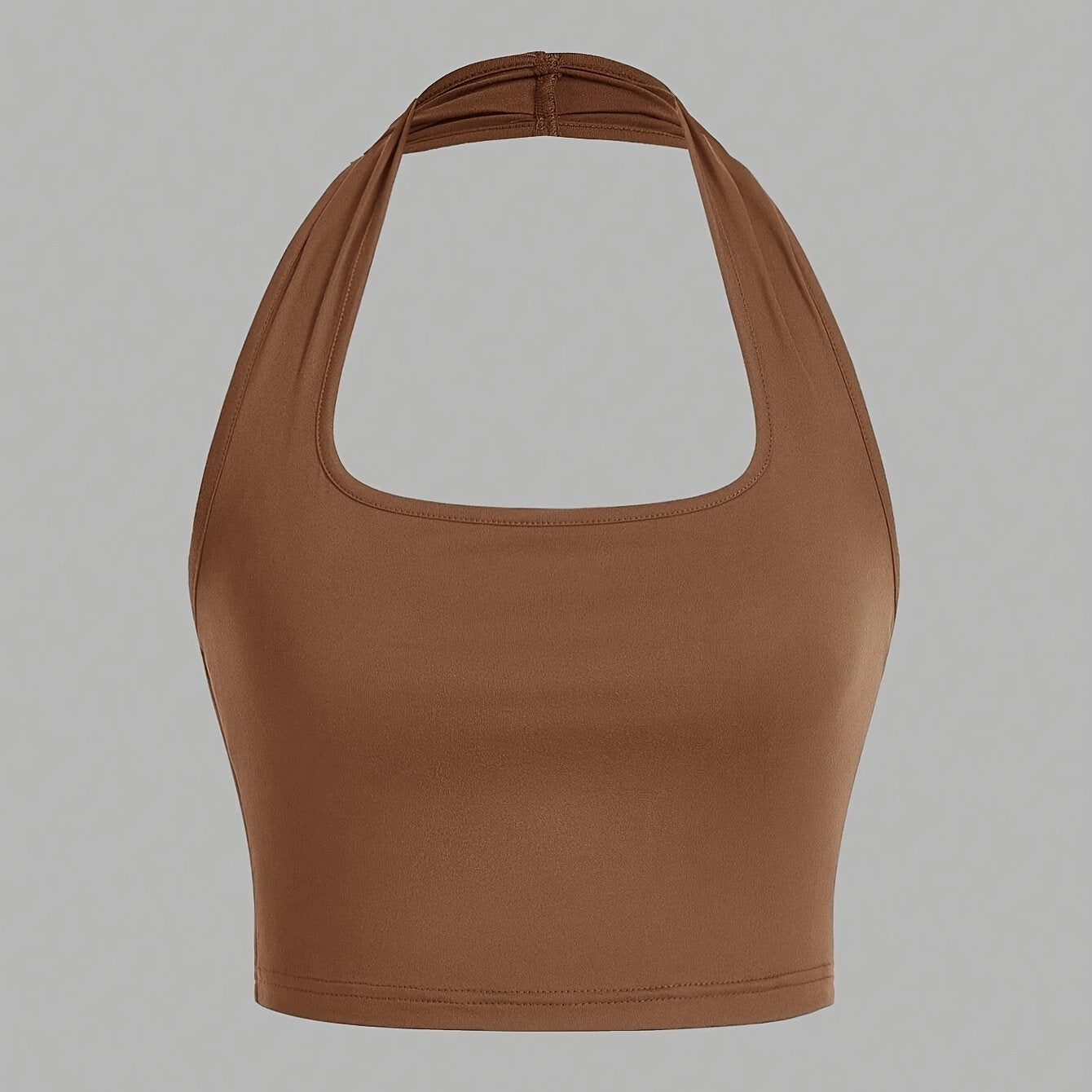 Dame Halterneck Croptop med åben ryg – Moderne sommerbasic til fritid og fest