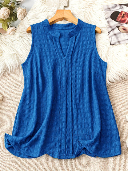 Damen Ärmellose Tunika Bluse mit V-Ausschnitt – Eleganter Freizeit-Look für Alltag und Büro