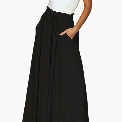 Dames maxirok met hoge taille en wijde pijpen – Elegante vrijetijdsstijl voor lente en zomer