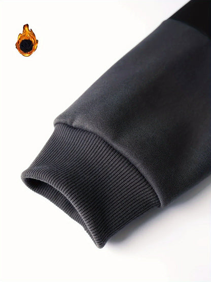 Herren Hoodie Color-Block Schwarz Weiß Braun mit Kapuze
