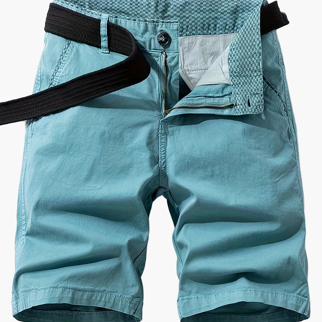 Herr Casual Shorts med bälte – sommarbermuda för fritid och semester