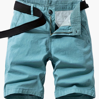 Herr Casual Shorts med bälte – sommarbermuda för fritid och semester