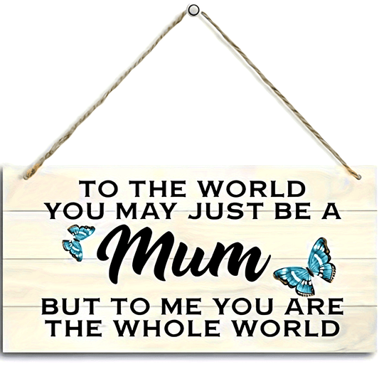 Wandschild Mutter Geschenk – Dekorative Vintage-Tafel mit Spruch und Schmetterlingen, für Frauen, Muttertag oder Geburtstag