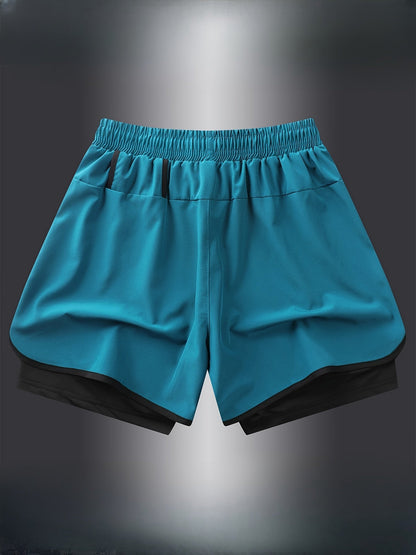 Pantaloncini da uomo 2-in-1 con pantaloncini interni – Perfetti per fitness, corsa e allenamento