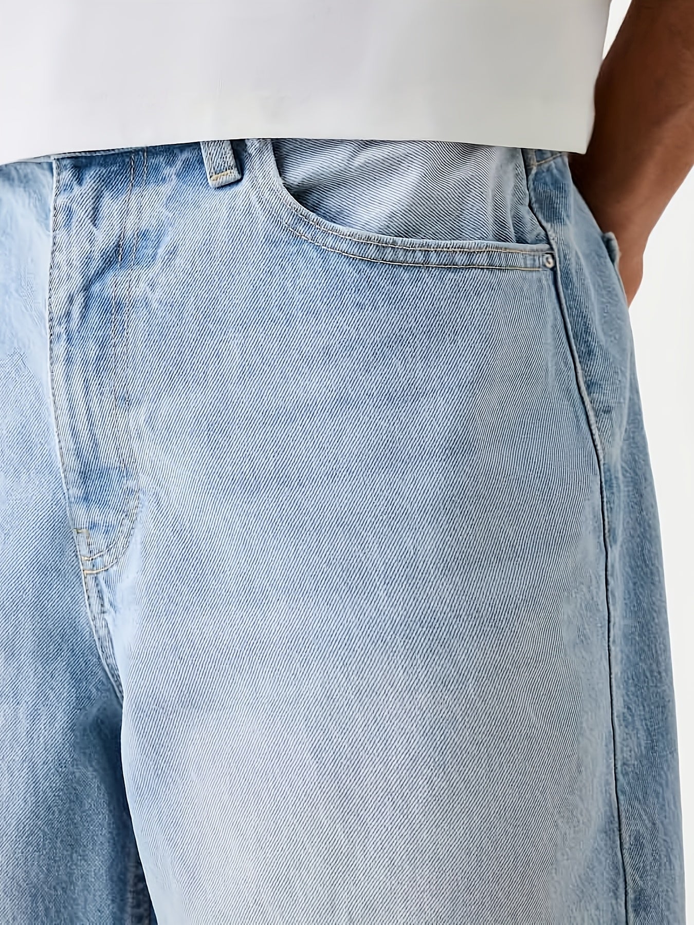 Bermuda jeans homme coupe ample – style urbain décontracté pour le quotidien et les loisirs