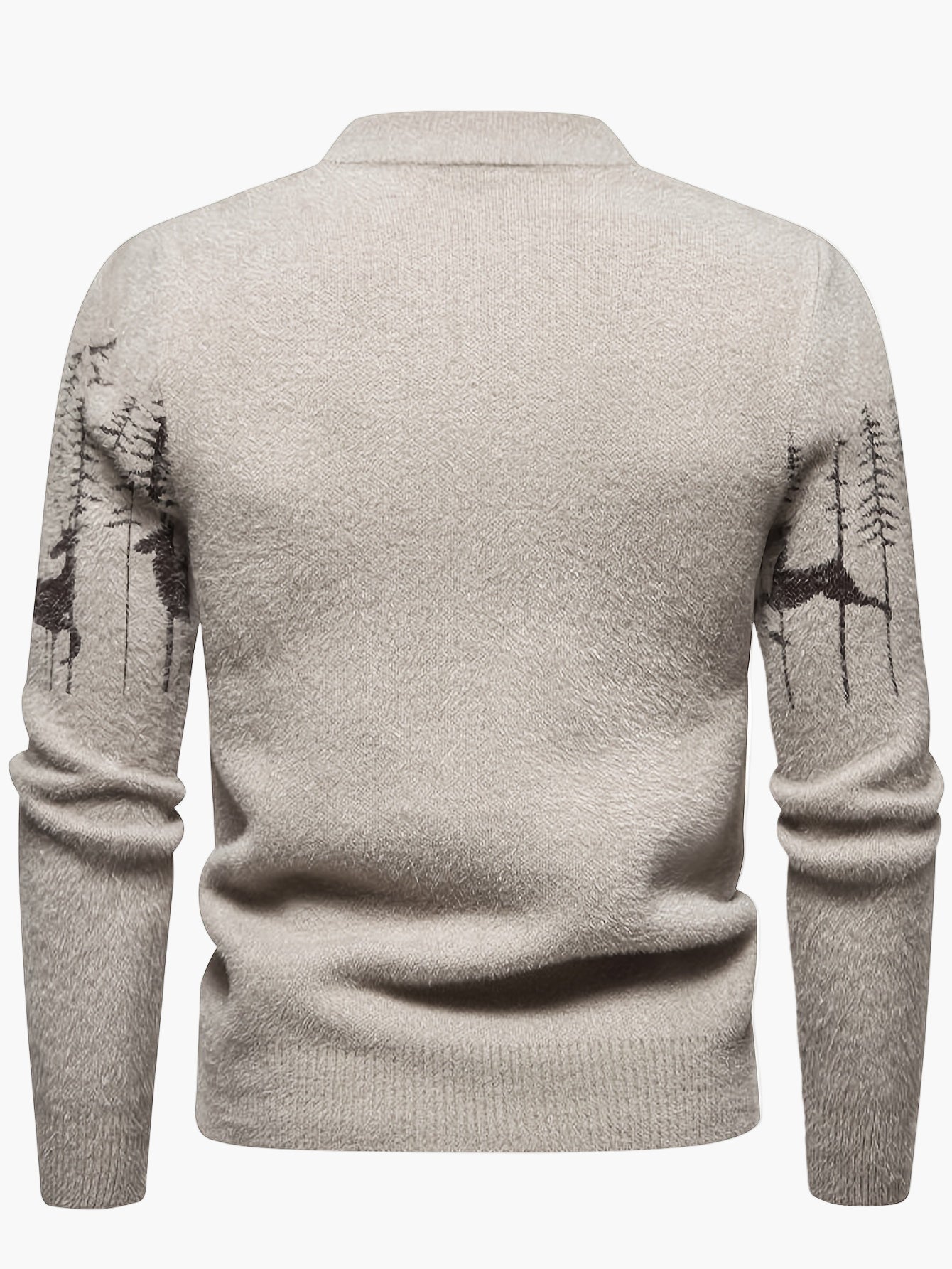 Pull homme avec motif forêt et cerf – Pull d'hiver élégant pour les loisirs et le quotidien