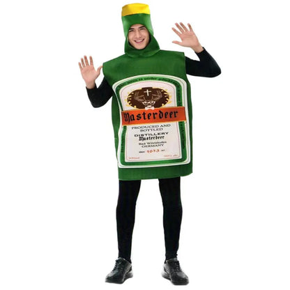 Kostuum fles glas frietjes unisex carnavalskostuum feest carnaval
