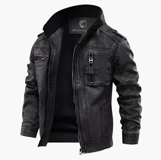 Herre bikerjakke vintage stil – Motevennlig overgangsjakke for fritid og hverdag