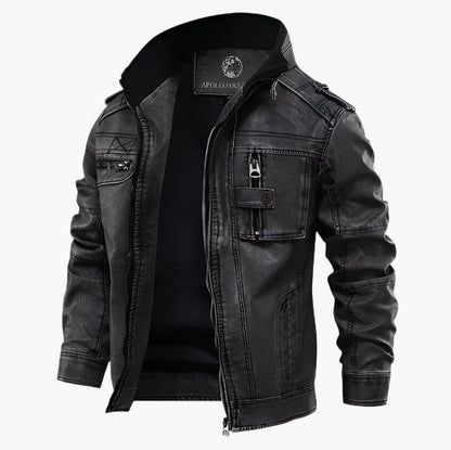 Herre bikerjakke vintage stil – Motevennlig overgangsjakke for fritid og hverdag