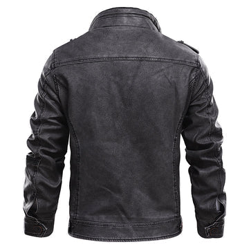 Herre bikerjakke vintage stil – Motevennlig overgangsjakke for fritid og hverdag