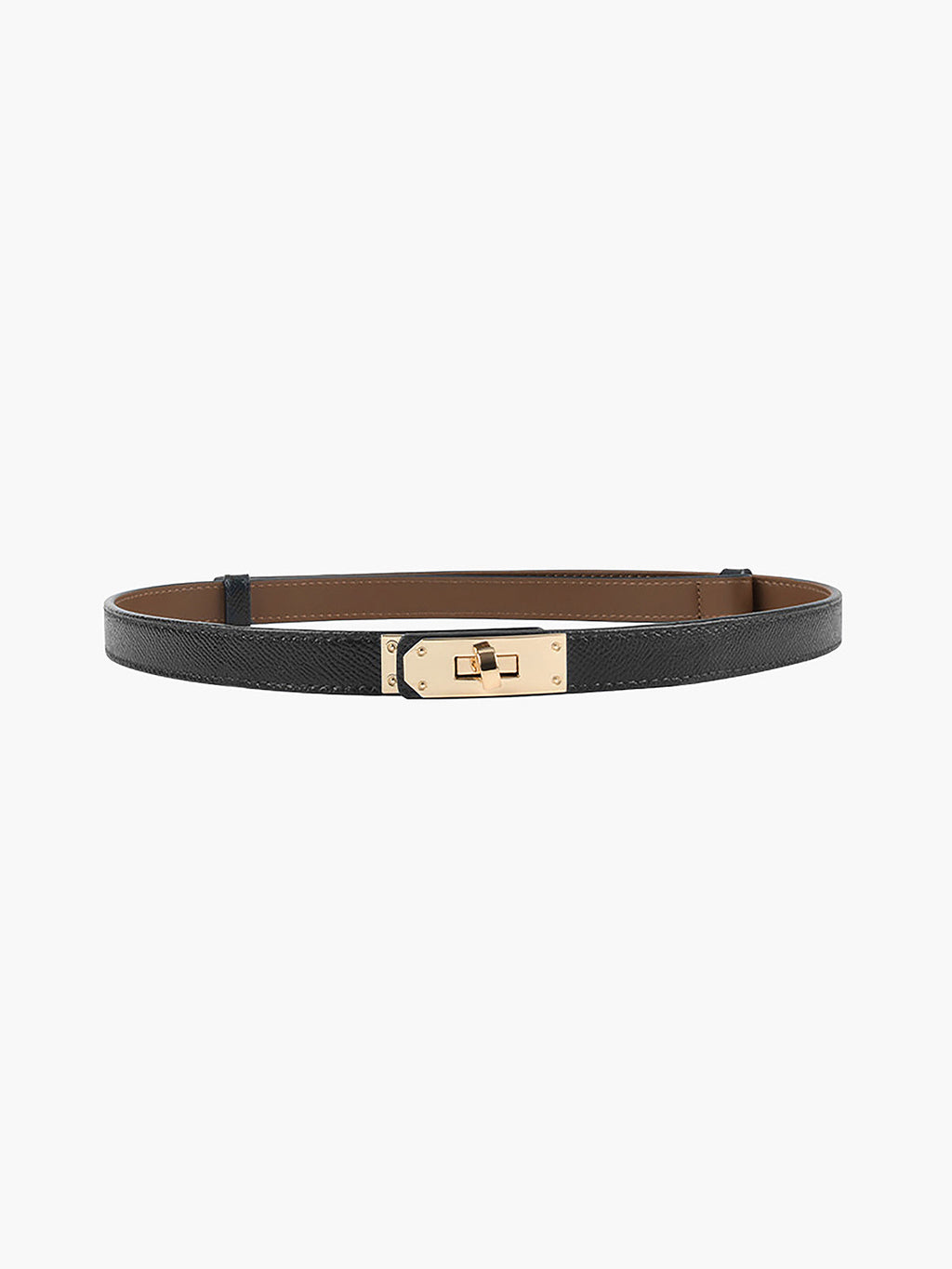 Leren riem met gouden gesp