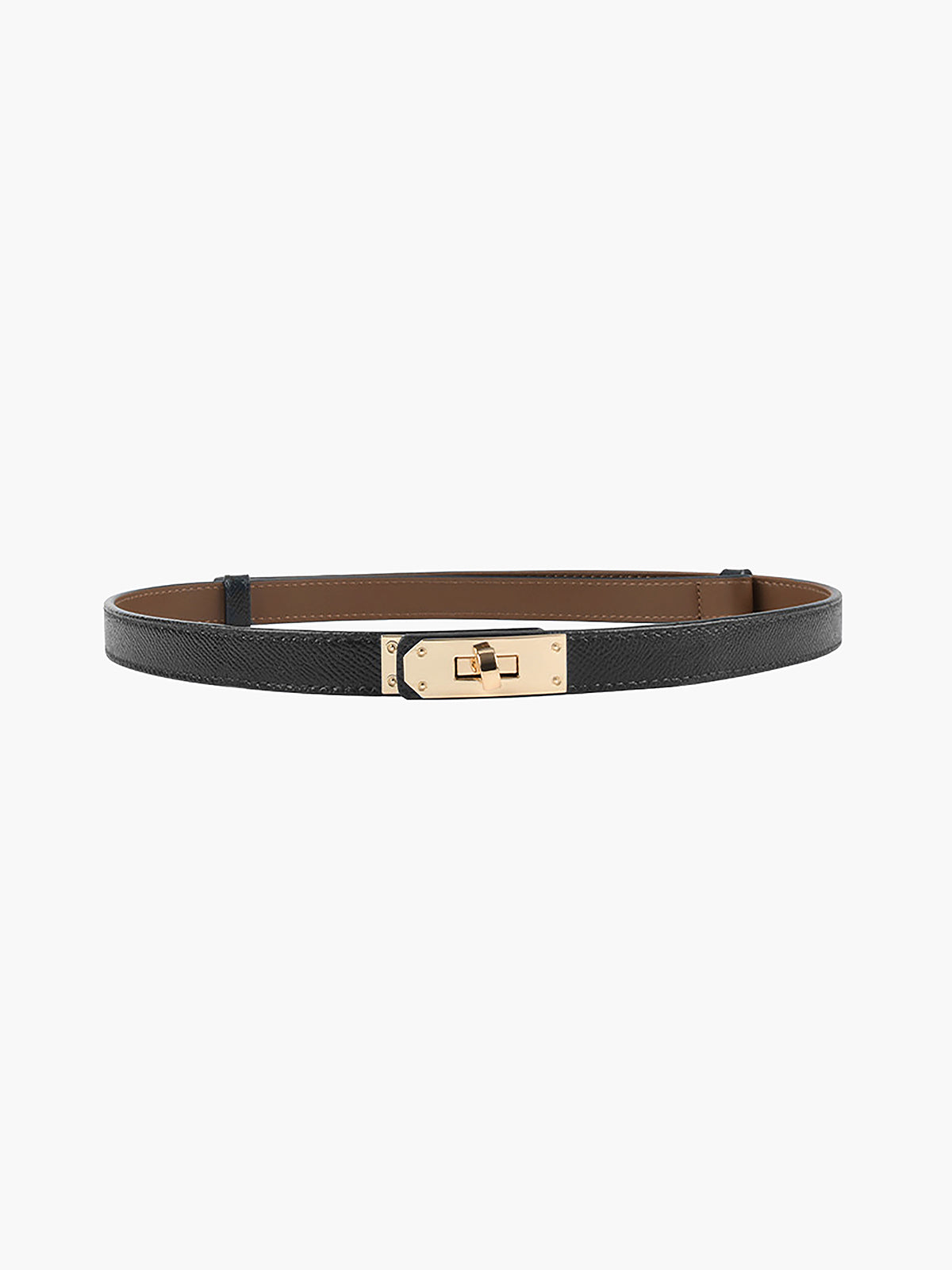 Leren riem met gouden gesp