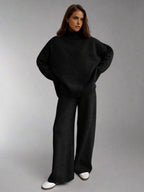 Loungeset met col en wijde broek voor dames