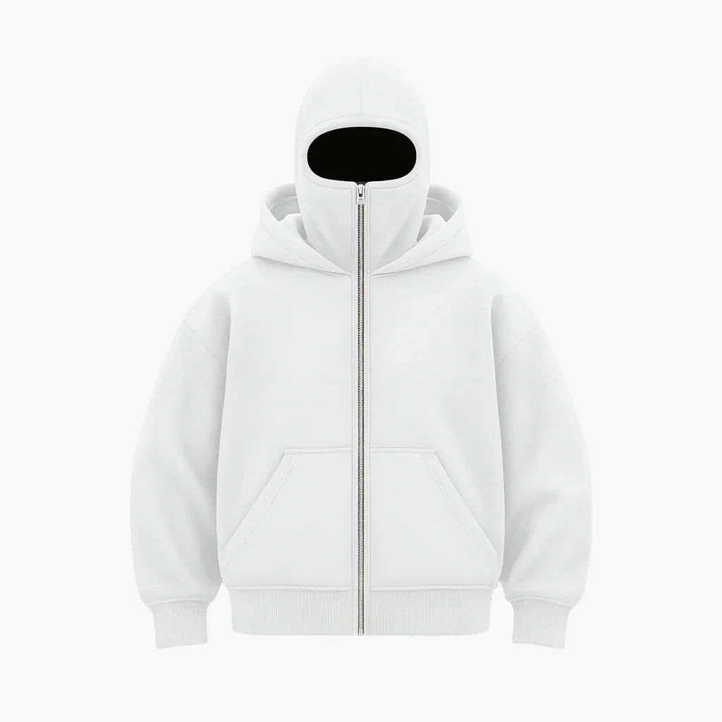 Unisex streetwear techwear hoodie med integreret ansigtsmaske – Urban stil til hverdag og udendørs