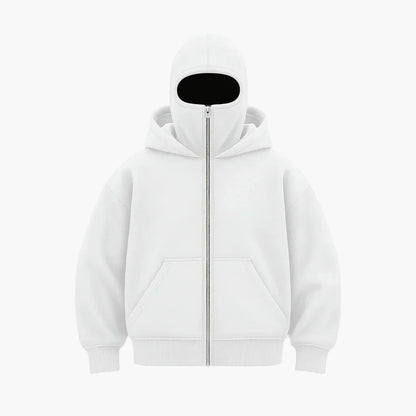 Unisex streetwear techwear hoodie med integreret ansigtsmaske – Urban stil til hverdag og udendørs