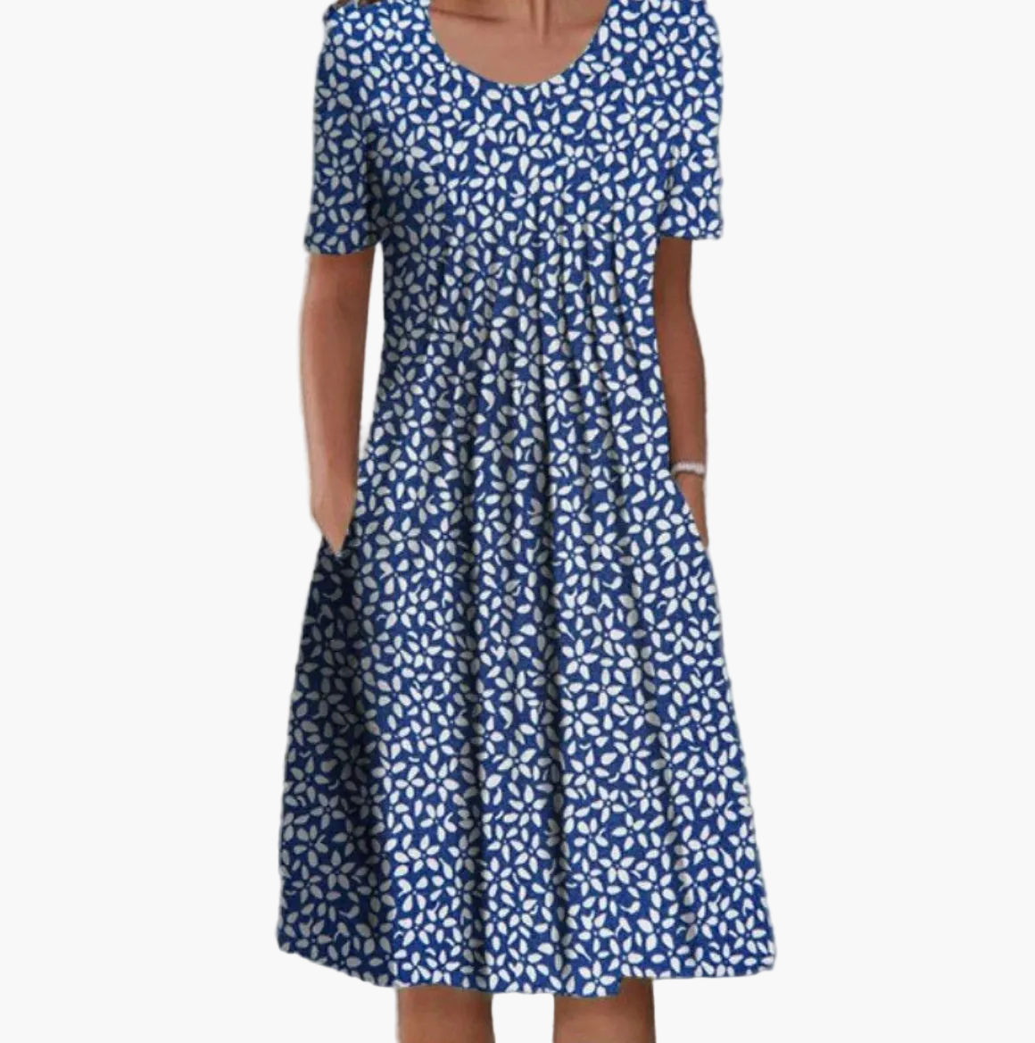 Abito estivo da donna con stampa floreale – Abito casual ampio con tasche, lunghezza midi, stile femminile