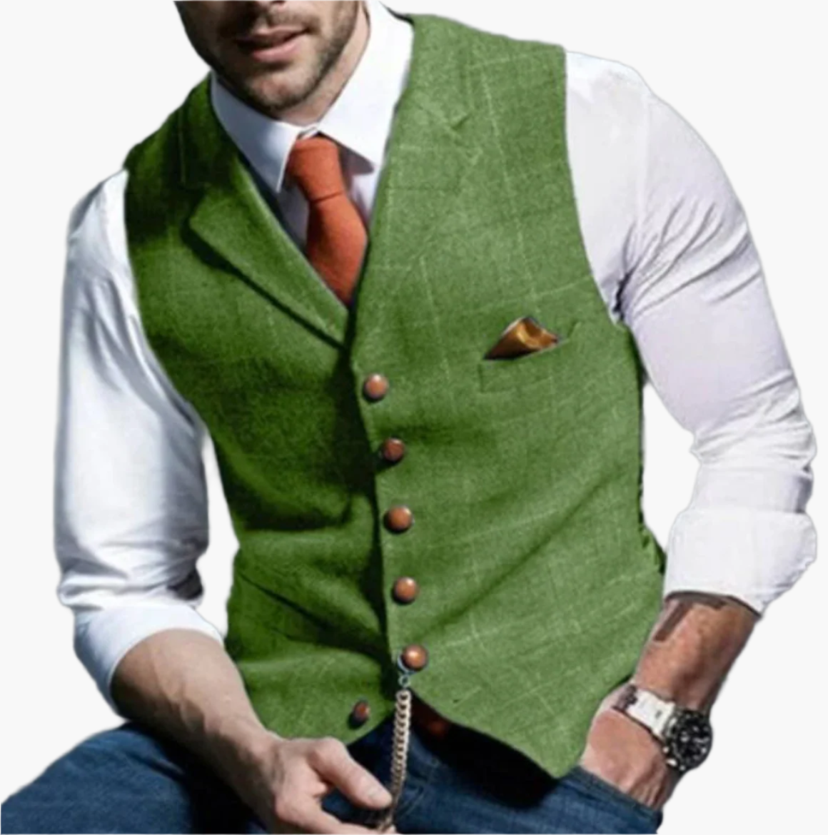 Herre vintage vest klassisk elegant – Stilfull dressvest for jobb og fritid