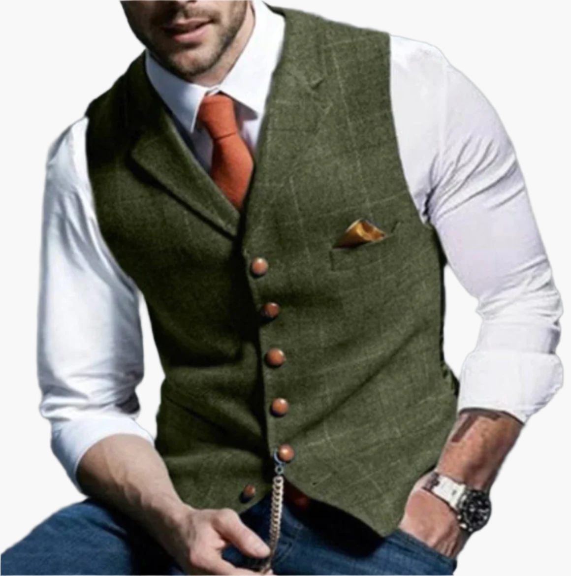 Herre vintage vest klassisk elegant – Stilfull dressvest for jobb og fritid