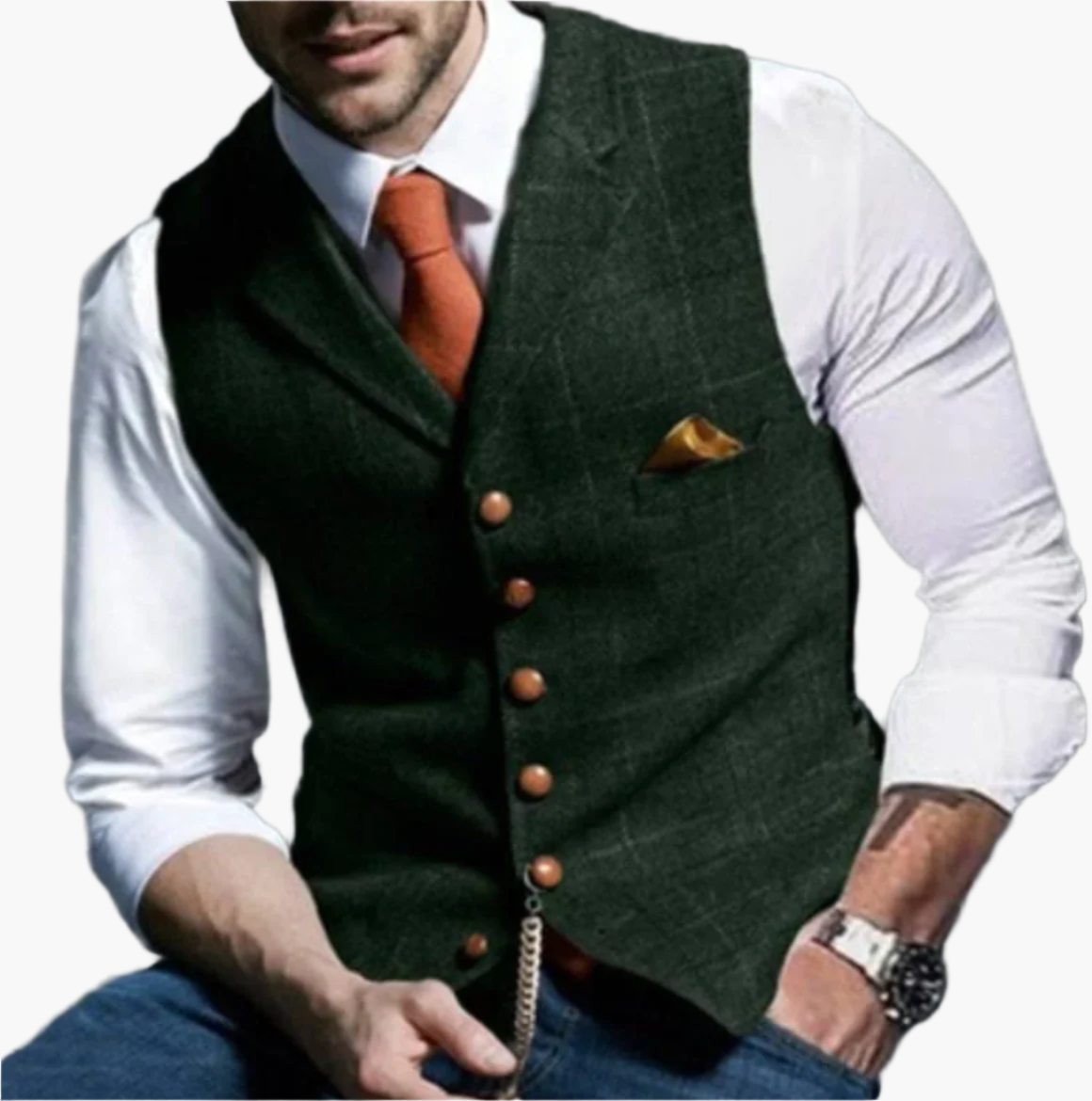 Herre vintage vest klassisk elegant – Stilfull dressvest for jobb og fritid