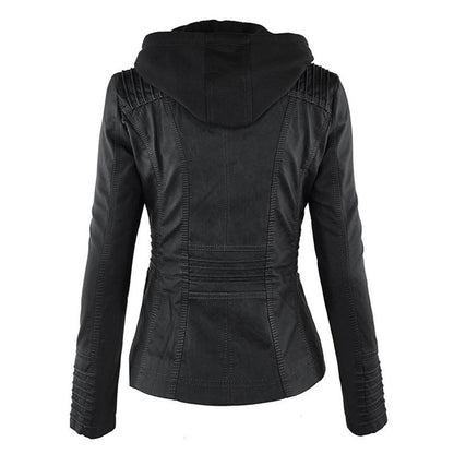 Veste en similicuir pour femme avec capuche – Un incontournable mode pour le quotidien et les loisirs