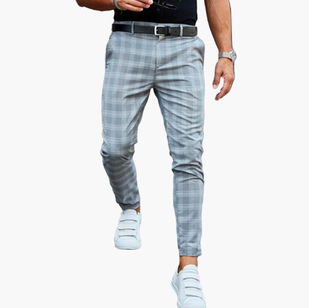 Pantaloni Chino da Uomo Moderni Slim Fit a Quadri – Pantaloni Eleganti per Business e Tempo Libero