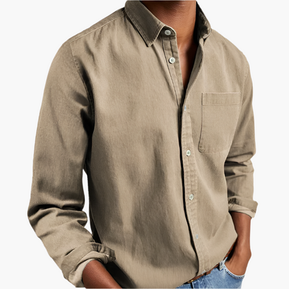 Herr fritidsskjorta med button-down-krage – Klassisk, stilfull skjorta för vardag & kontor