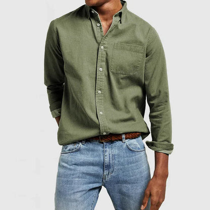 Herr fritidsskjorta med button-down-krage – Klassisk, stilfull skjorta för vardag & kontor