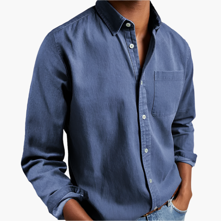 Herr fritidsskjorta med button-down-krage – Klassisk, stilfull skjorta för vardag & kontor