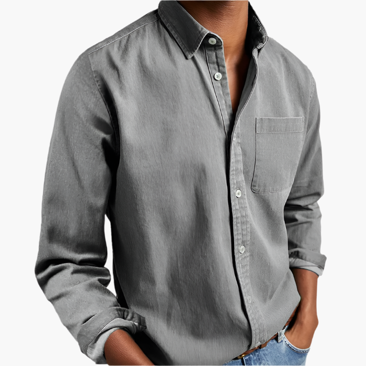Herr fritidsskjorta med button-down-krage – Klassisk, stilfull skjorta för vardag & kontor