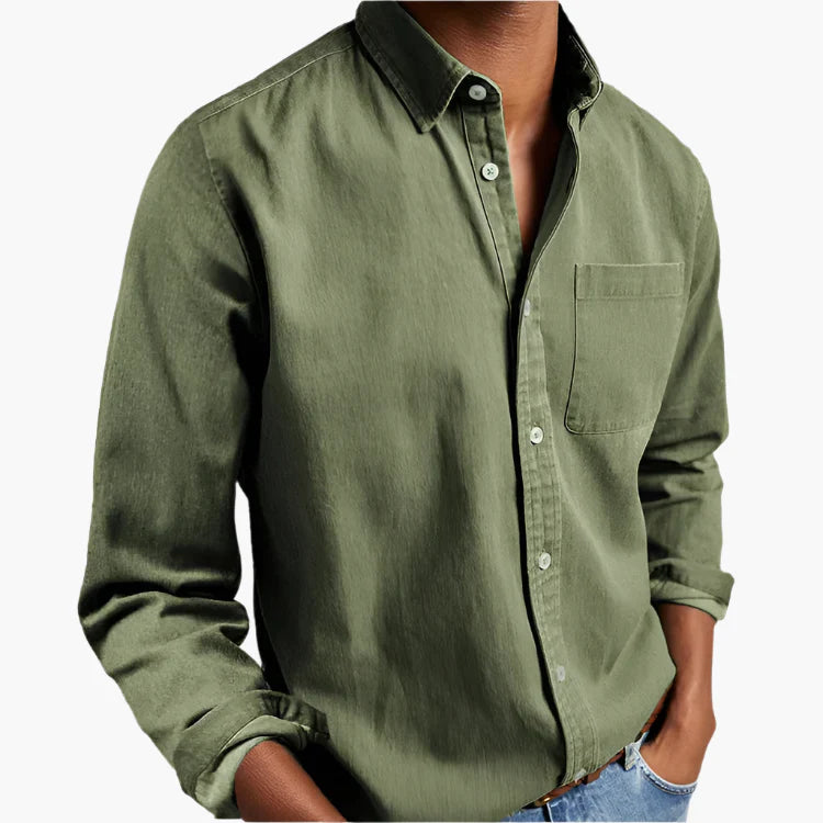 Herr fritidsskjorta med button-down-krage – Klassisk, stilfull skjorta för vardag & kontor