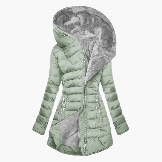 Dames elegante pluche jas – Warme gewatteerde winterjas voor dagelijks gebruik en vrije tijd