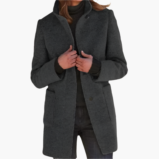 Dame frakke med ståkrave – Elegant hverdags- og businesslook