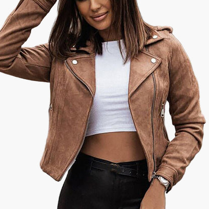 Giacca biker donna moderno blazer corto casual elegante