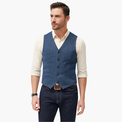 Gilet da Uomo in Stile Business Moderno – Gilet Elegante per Tempo Libero e Ufficio, Versatile