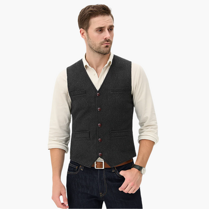 Gilet da Uomo in Stile Business Moderno – Gilet Elegante per Tempo Libero e Ufficio, Versatile