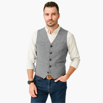 Gilet da Uomo in Stile Business Moderno – Gilet Elegante per Tempo Libero e Ufficio, Versatile