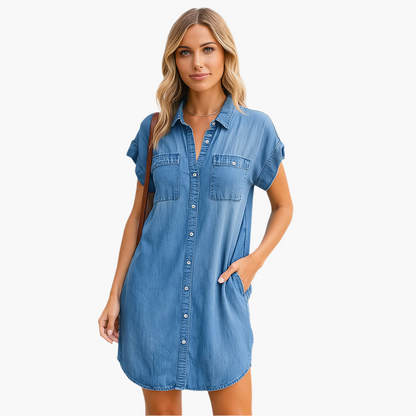 Vestido vaquero casual para mujer con corte suelto – Perfecto para el día a día y el verano