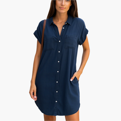 Vestido vaquero casual para mujer con corte suelto – Perfecto para el día a día y el verano