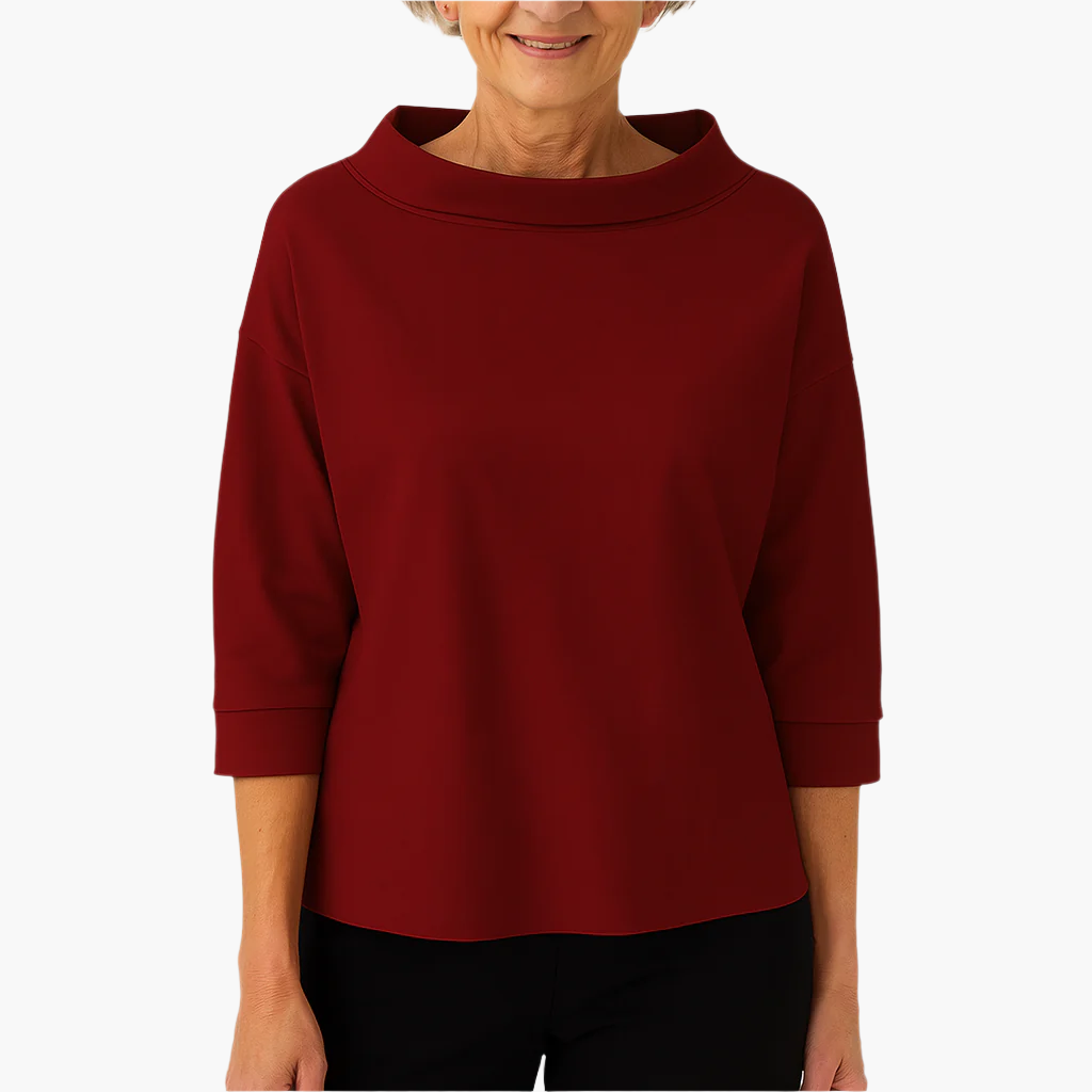 Haut élégant à col montant femme – Top stylé pour le quotidien et le travail