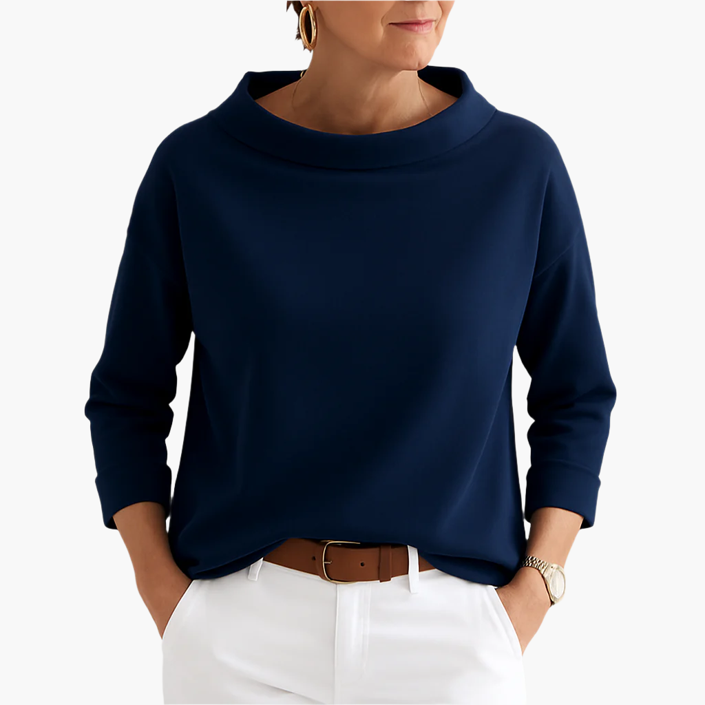Haut élégant à col montant femme – Top stylé pour le quotidien et le travail