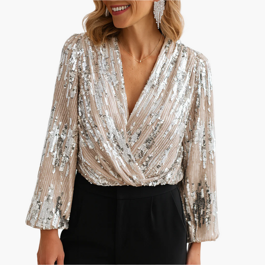Dame paljettbluse elegant – Skinnende partyplagg med vintage sjarm for festlige anledninger